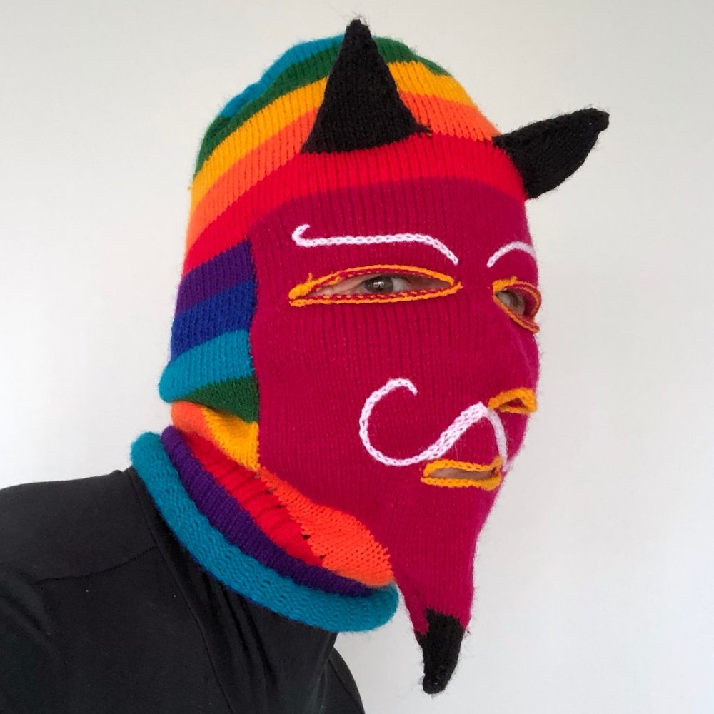 Peruvian Rainbow Devil Balaclava / Ski Mask - Picture 5 of 14